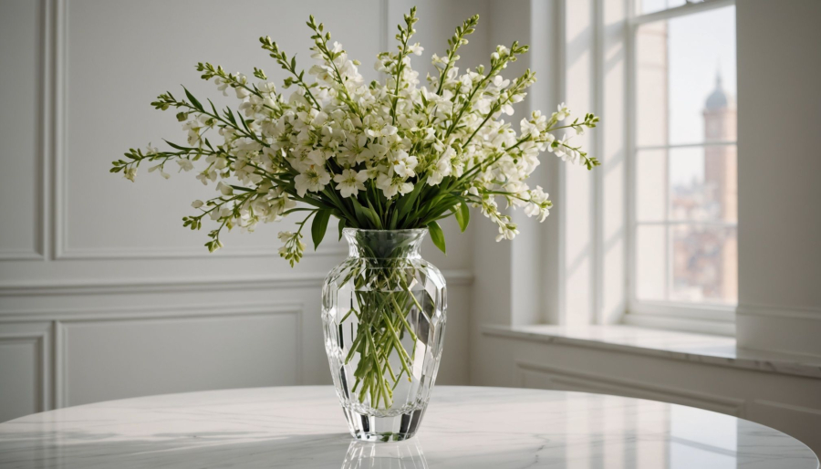 Zeitloses design mit einer vase aus kristall